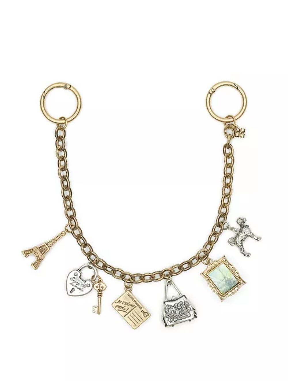Patricia Nash Gold Chain and Silver Mixed-Metal Charm Chain Handbag Charm